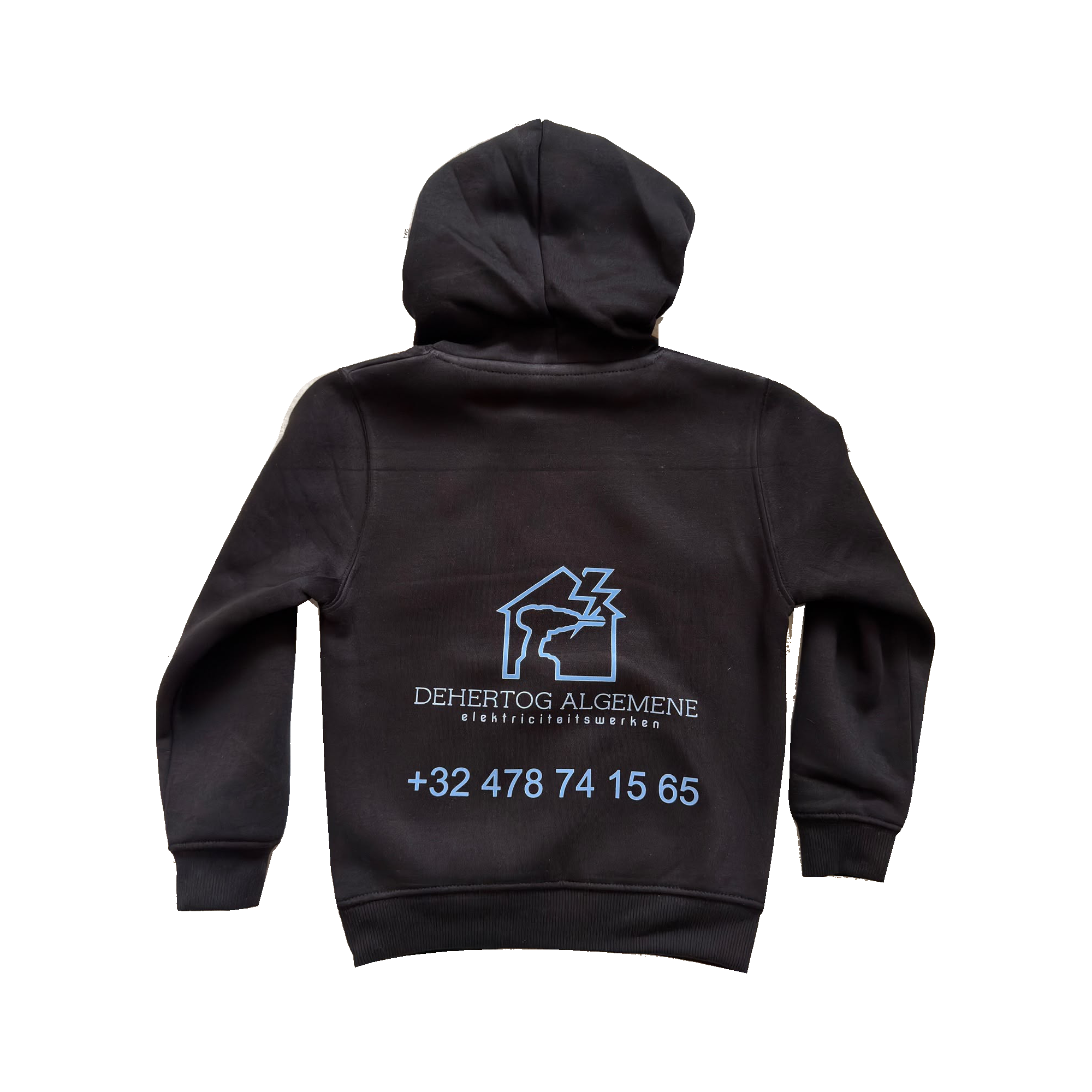 Zwarte hoodie met bedrukking