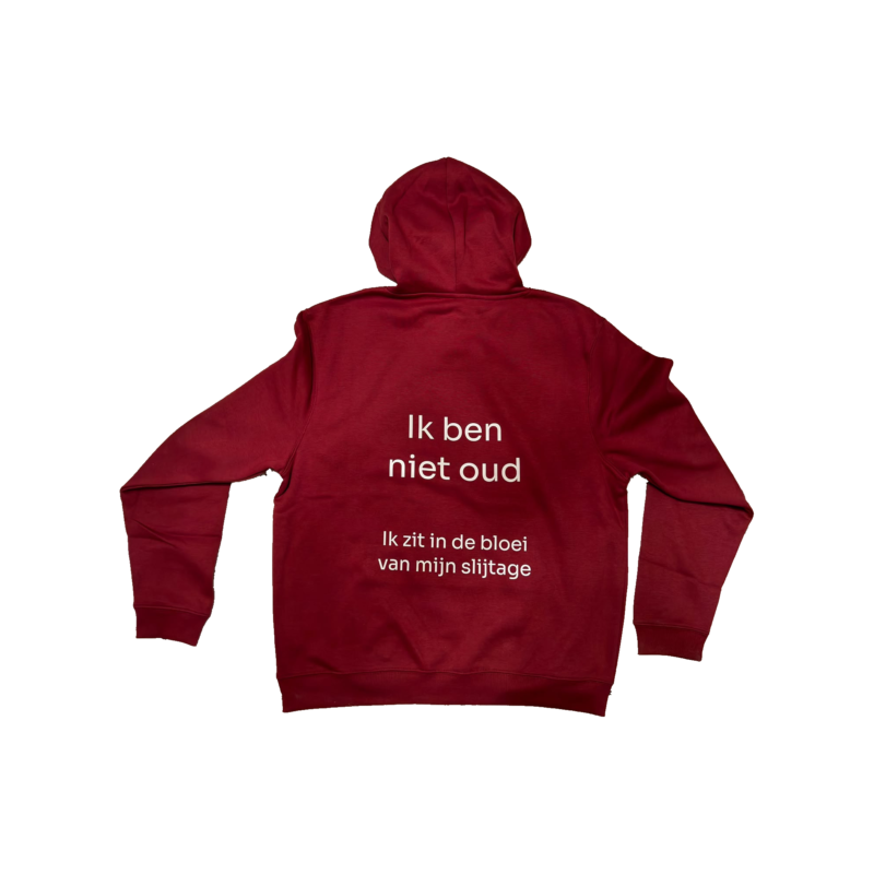 Bordeaux hoodie met rugprint, achterzijde